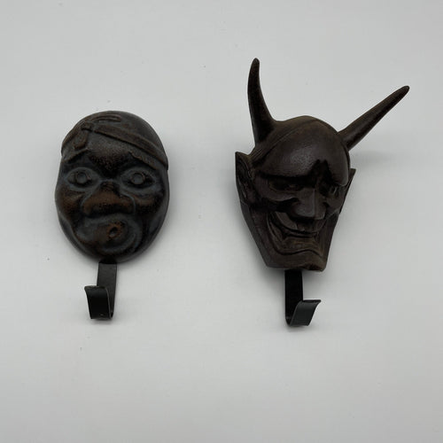 Hannya & Hyottoko Hangers/ Hooks (Iron) - Wabisabi Mart